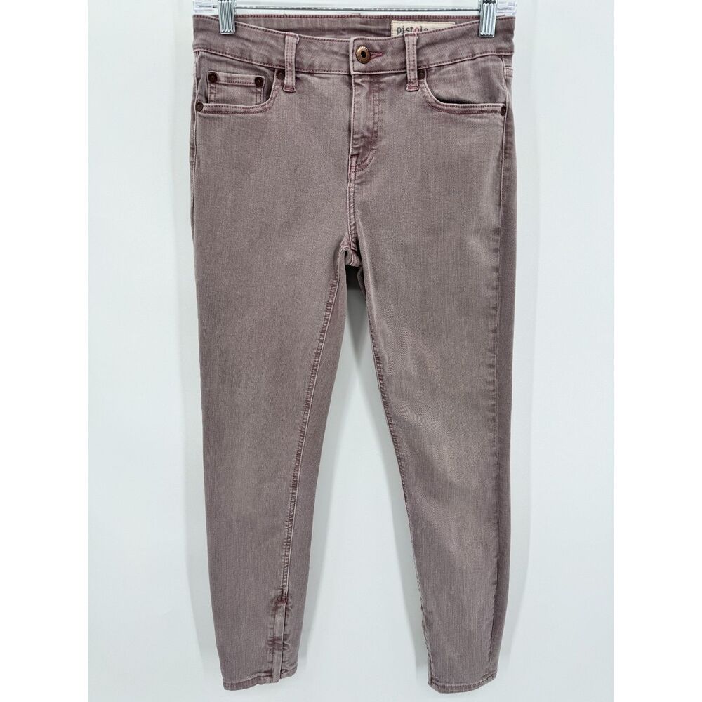 PISTOLA Gray Purple Anais Ankle Zip Skinny Jeans Pants Size 28